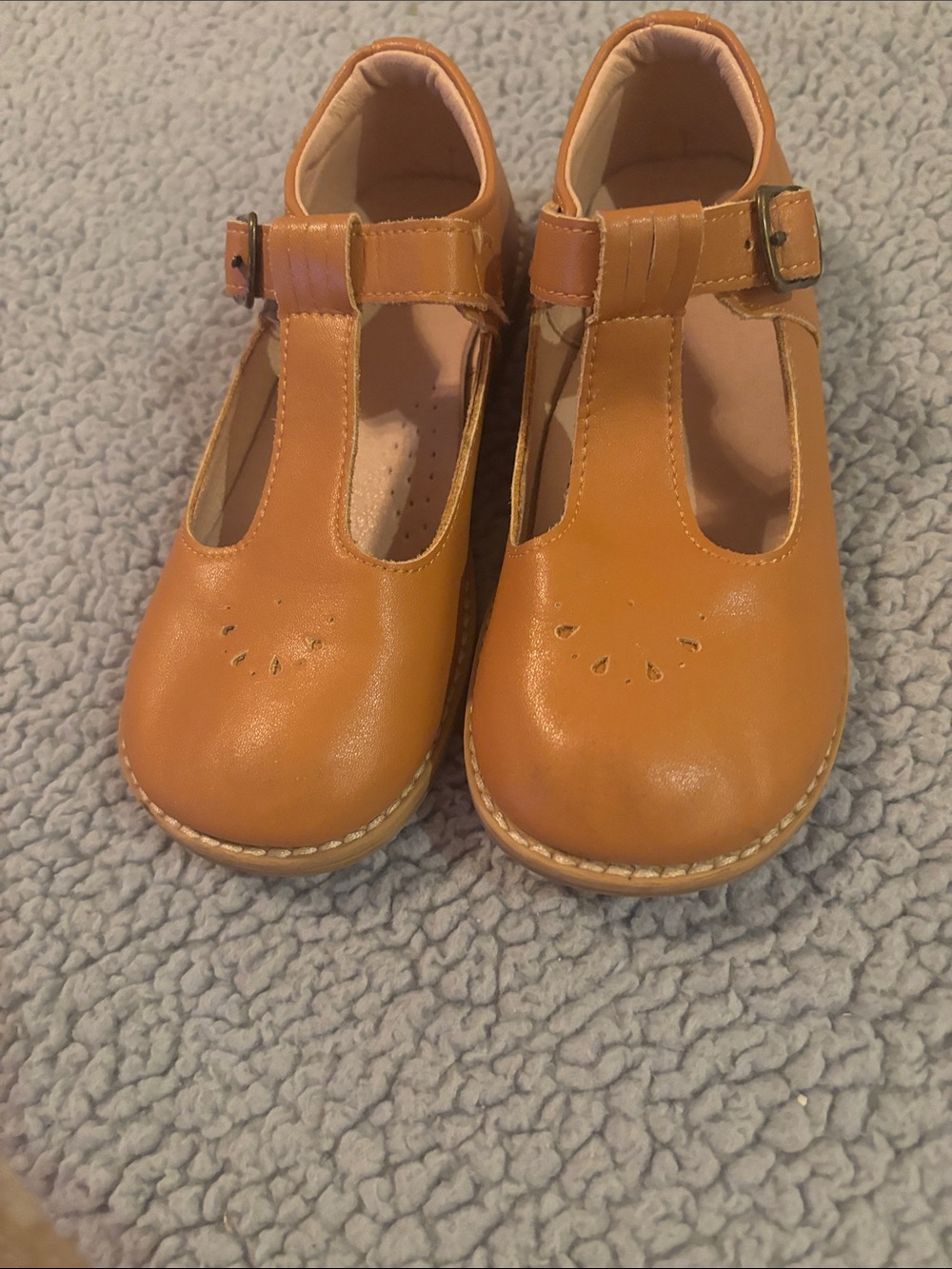 Whim & Wonder  Camel/Tan T‑Strap Mary Jane Kids Shoes